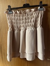 Ladies Beige Rah Rah Skirt - New Size 10-12