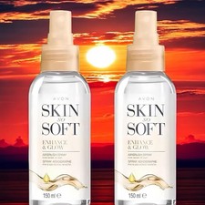 2 X Avon Skin So Soft Enhance & Glow Airbrush Spray 150ml Self Tanning Oil Spray