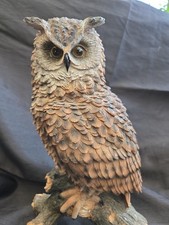 Large Owl Figurine – 35cm Tall, 1.4kg – Realistic Resin Bird of Prey Ornament