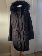 LTS Fur Trim Black Parka Size 14 - BNWT