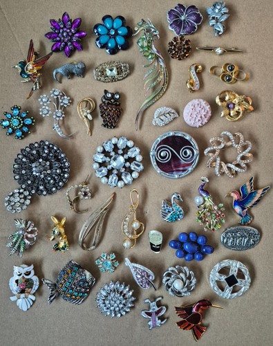 Vintage and modern brooch - and,