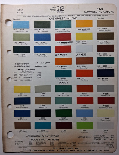 1970 commercial colors chevy - 1970,