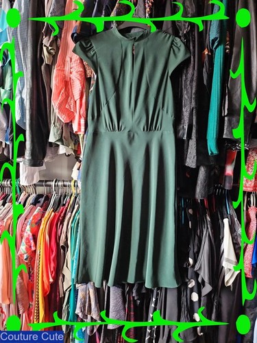 Dark green dress - dark, 40s