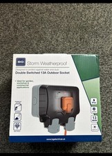 Double Switch RCD  Protected 13A Outdoor Socket - Storm Weatherproof - NEW