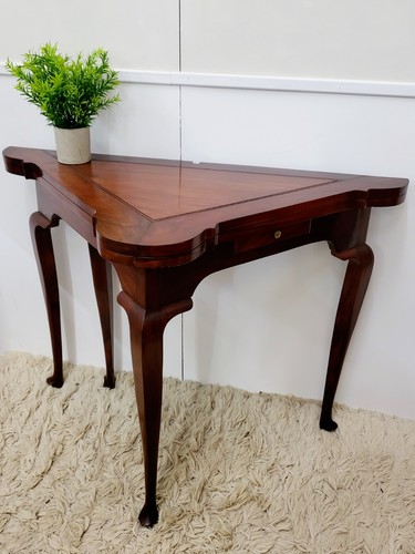 Mahogany folding corner table - mahogany, table/
