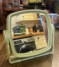 Vintage 1970’s 2 Way Swivel Mirror Marbled Green Freestanding Retro Wall Mount