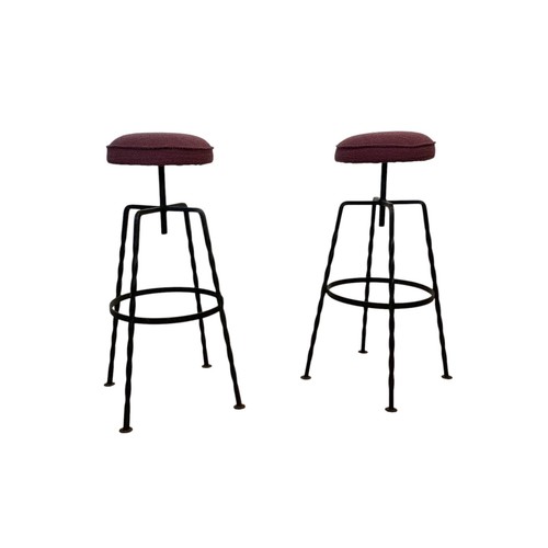Pair maroon boucle iron swivel - maroon,