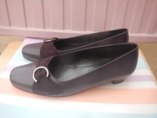 HOTTER "ENGAGE" PURPLE LEATHER LADIES SMALL HEELED SHOES SIZE 7.5