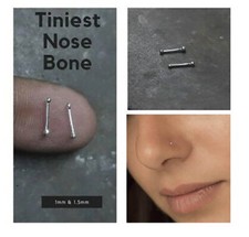 NOSE STUD Tiny Tiny NOSE PIN Ball Nose Stud Surgical Steel Nose Stud  Bone End