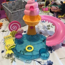 Mattel Polly Pocket 2010s Ice Cream Water Slide Playset With Accessories