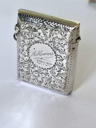Antique edwardian silver vesta - silver,