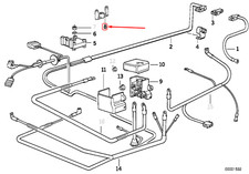 BMW 5 E34 Battery Cable Cover