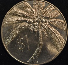 Samoa Tala $1 1974 Coconut Palm Tree KM#19 (T109)