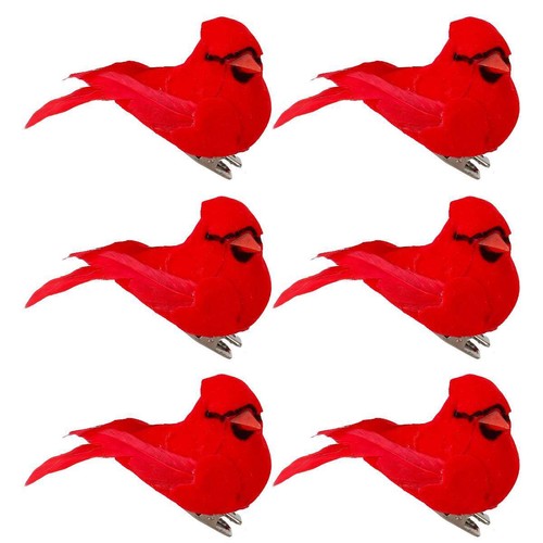 6pcs set decorative red bird - 6pcs,
