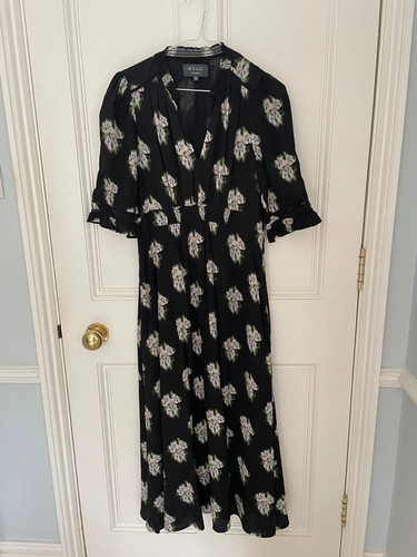 Wyse black floral maxi - black, dress
