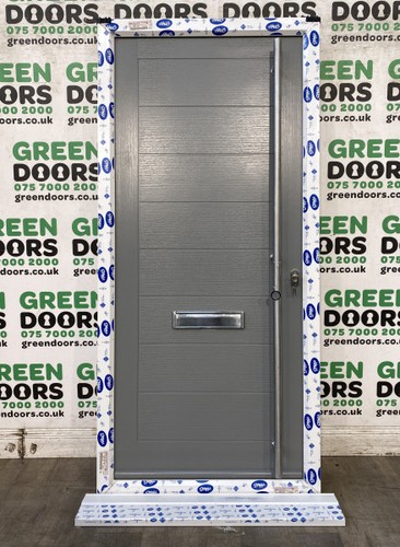 Grey composite front door full - grey,
