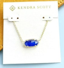 😍Kendra Scott Elisa Pendant Necklace Cobalt Blue Pendant 14K gold plate new