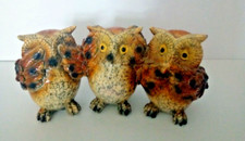 3 wise owls porcelain set- beautiful condition figurine  5"X 2 1/2 "