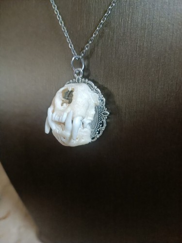 Bone necklace mink - bone, skull