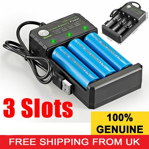 Slot 18650 battery charger - 3-slot,