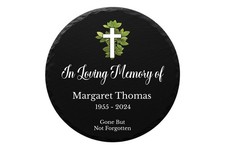 Personalised Round Slate Cross