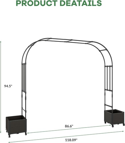 Garden arch with planter box - planter, &