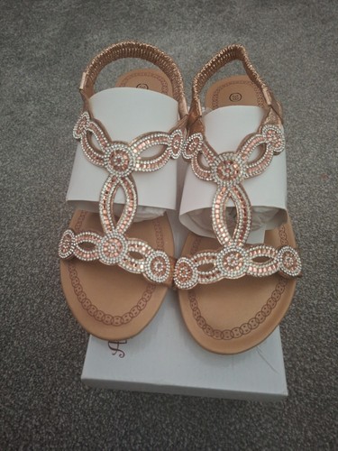 Gold and silver diamante wedge - and,