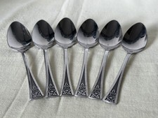Vintage Retro Northland Oneida Rose 13.5cm Stainless Steel Teaspoons x 6 VGC
