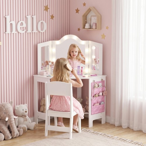 Kids dressing table and stool - and,