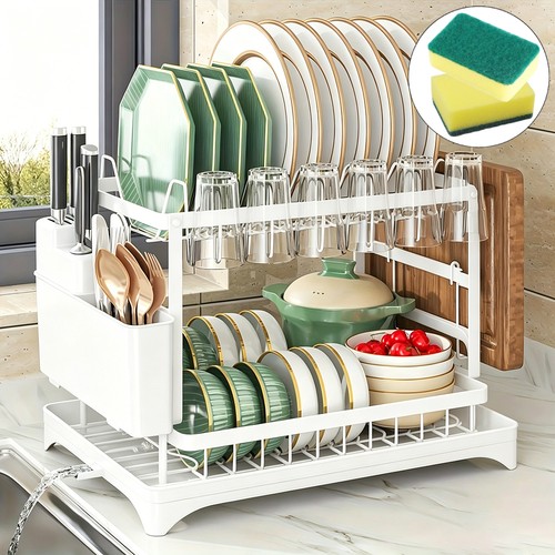 Tier dish drainer rack with - dish,