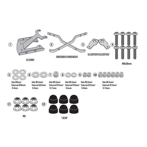 Rear rack givi top cases - rack,