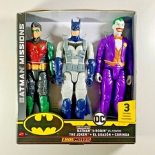 DC Mattel Batman, Robin and The Joker Figures x 3 NEW True Moves Batman Missions