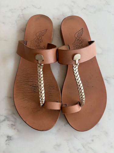 Ancient greek sandals - sandals, leather