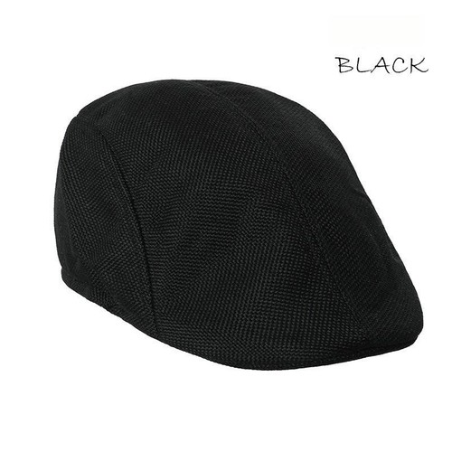Men linen look beret flat - linen,