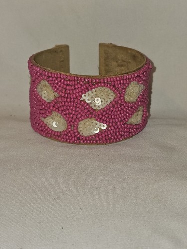 Hand beaded cuff bracelet - hand,