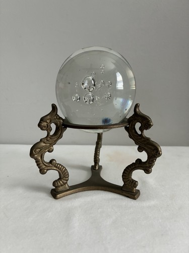 Vintage crystal glass ball - crystal,