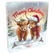 Airpure Scented Candle Advent Calendar Highland Cow - 23 Tealights & 1 Votive
