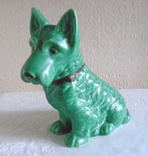 Genuine Vintage 8" Sylvac 1207 Green Mac Dog/Scottie Dog Terrier