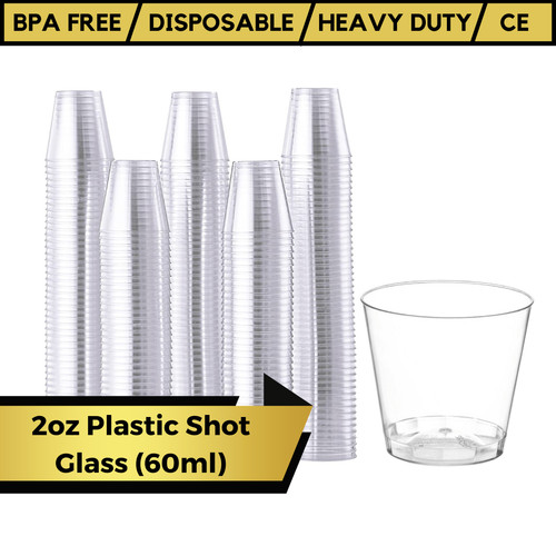 100 clear plastic - clear, shot
