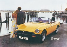 MG MGB Roadster Yellow Classic Car Picture Poster Print A1 A3+