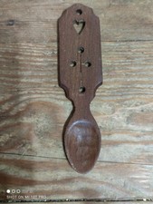 Vintage 1970s Small Wooden Welsh  Love Spoon Hand Carved