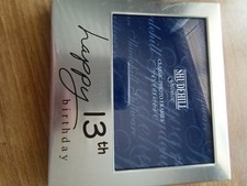 Shudehill Happy Birthday Satin Silver Photo Frame - Milestone ages 1st to 80th