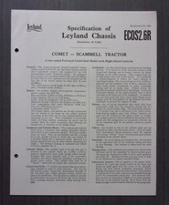 LEYLAND COMET SCAMMELL Tractor Chassis orig 1958 UK Mkt Specifications Brochure