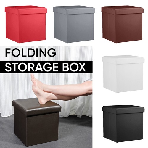 Faux leather folding storage - faux,