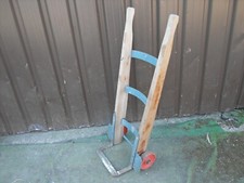 Antique Vintage Wooden Porter Sack Barrow Cast Iron Wheels