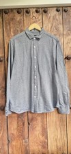 Massimo Dutti Men’s Shirt XL Grey Brushed Cotton Italian Fabric Long Sleeve