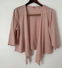 Elegant Julipa Shimmer Knit Shrug / Bolero Pink with Metallic Thread  Size 16/18