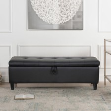 PU Long Bench Footstool With