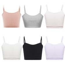 Girls Camisole Bra Vest Dance Crop Tank Top Sport Yoga Gym Training Cami Shirt