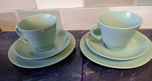 Woods ware beryl tea trio - ware,